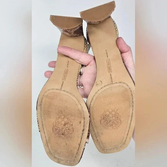 Vince Camuto Women's Madilin Platform Snake Print Leather Sandal Size 9 - Picture 13 of 15